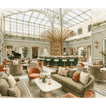 Elegant Atrium Bar at Dromoland Castle